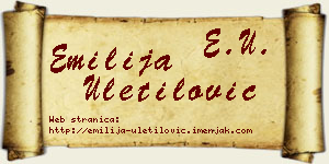 Emilija Uletilović vizit kartica